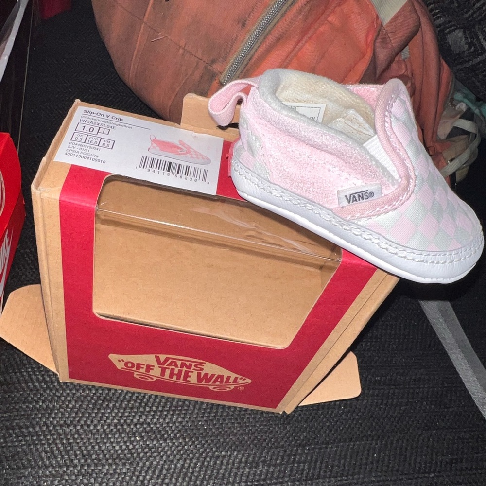 Pink & white girls vans